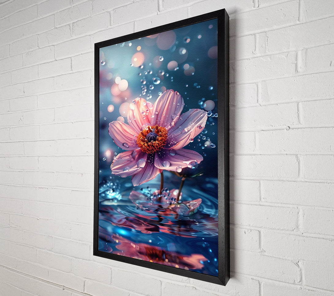 A Canvas Print of Pink Flower Reflection Canvas Print