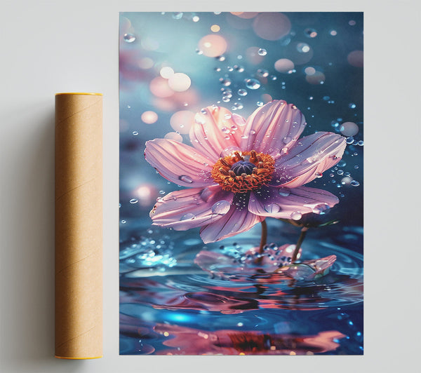 Pink Flower Reflection Print