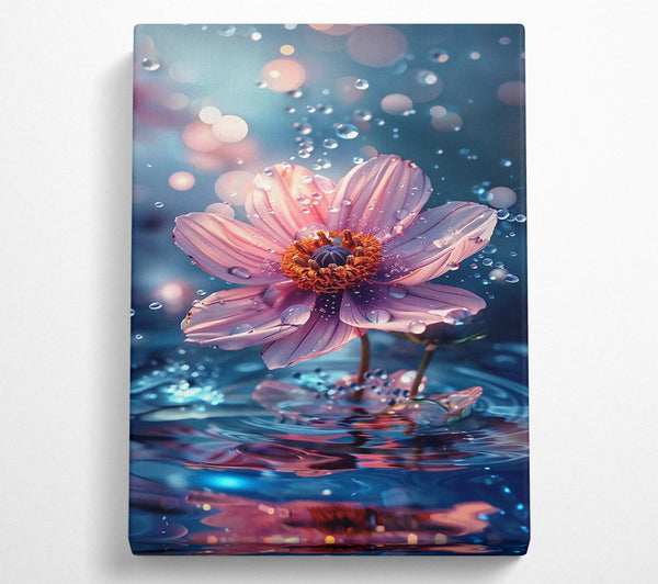  A Canvas Print of Pink Flower Reflection Canvas Print