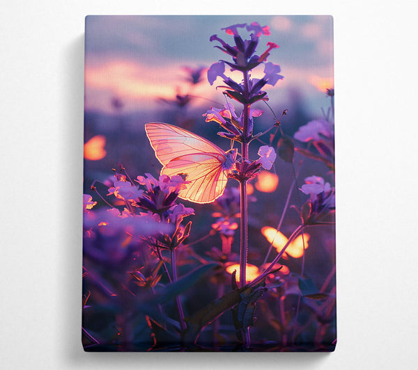  A Canvas Print of Golden Butterfly Blooms Canvas Print