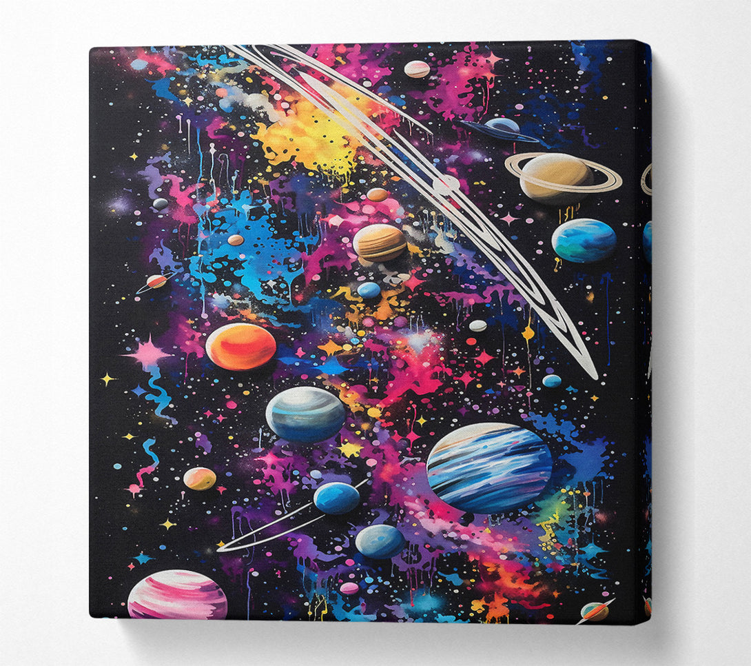  A Canvas Print of Graffiti Galaxy Canvas Print