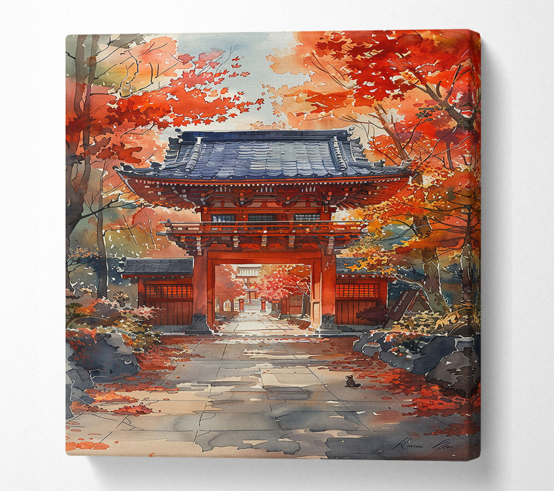  A Canvas Print of Crimson Temple Gate Canvas Wall Art