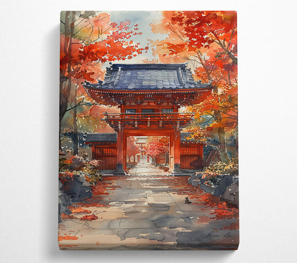  A Canvas Print of Crimson Temple Gate Canvas Wall Art