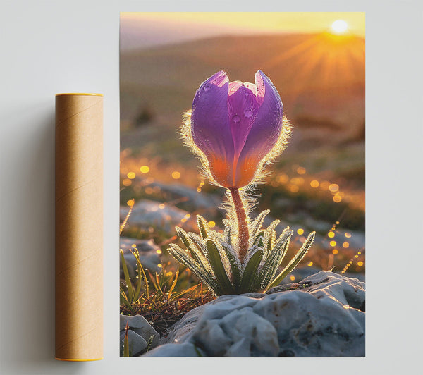 Purple Bloom Sunrise Poster