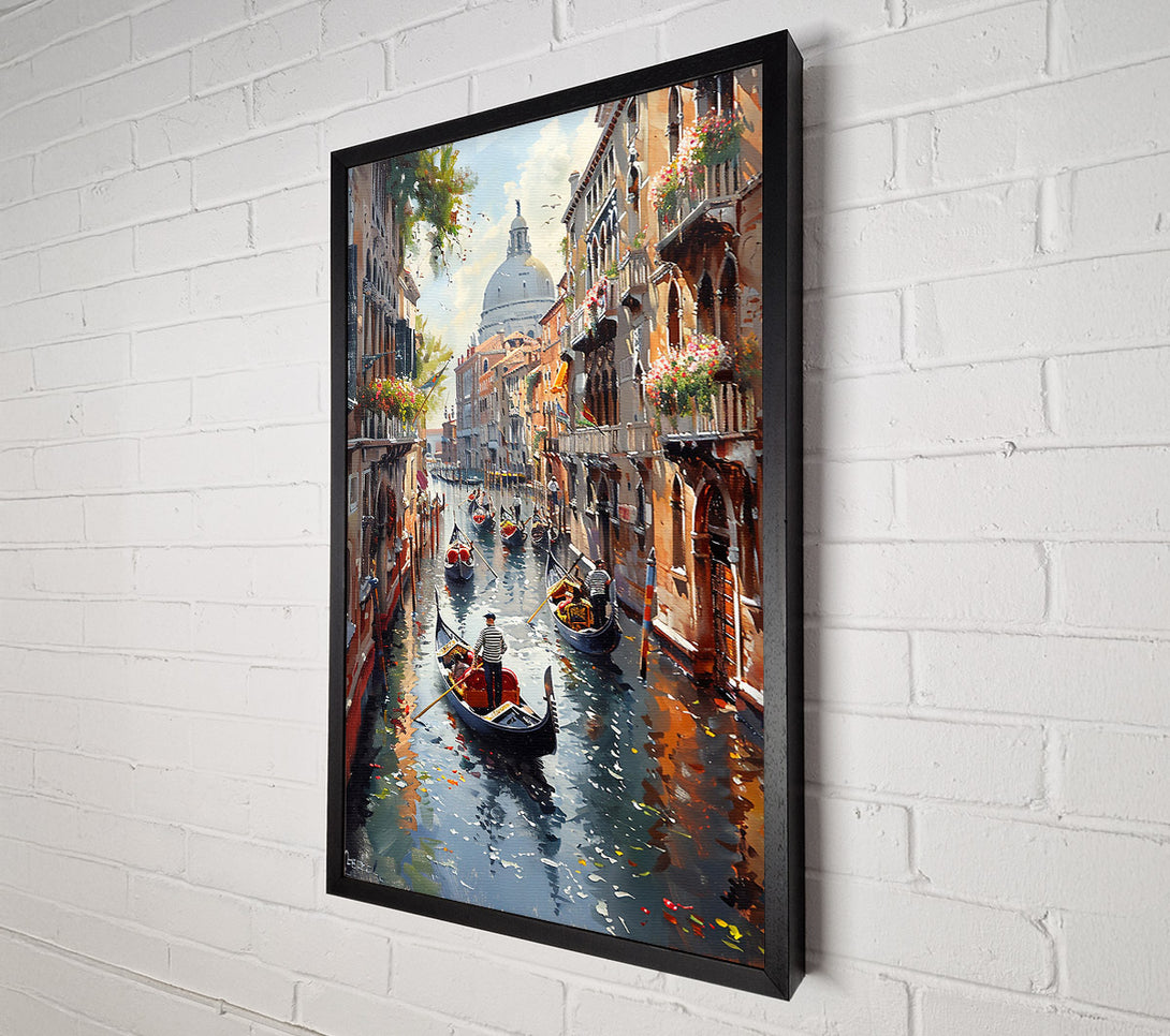  A Canvas Print of Golden Gondola Reflections Canvas Print