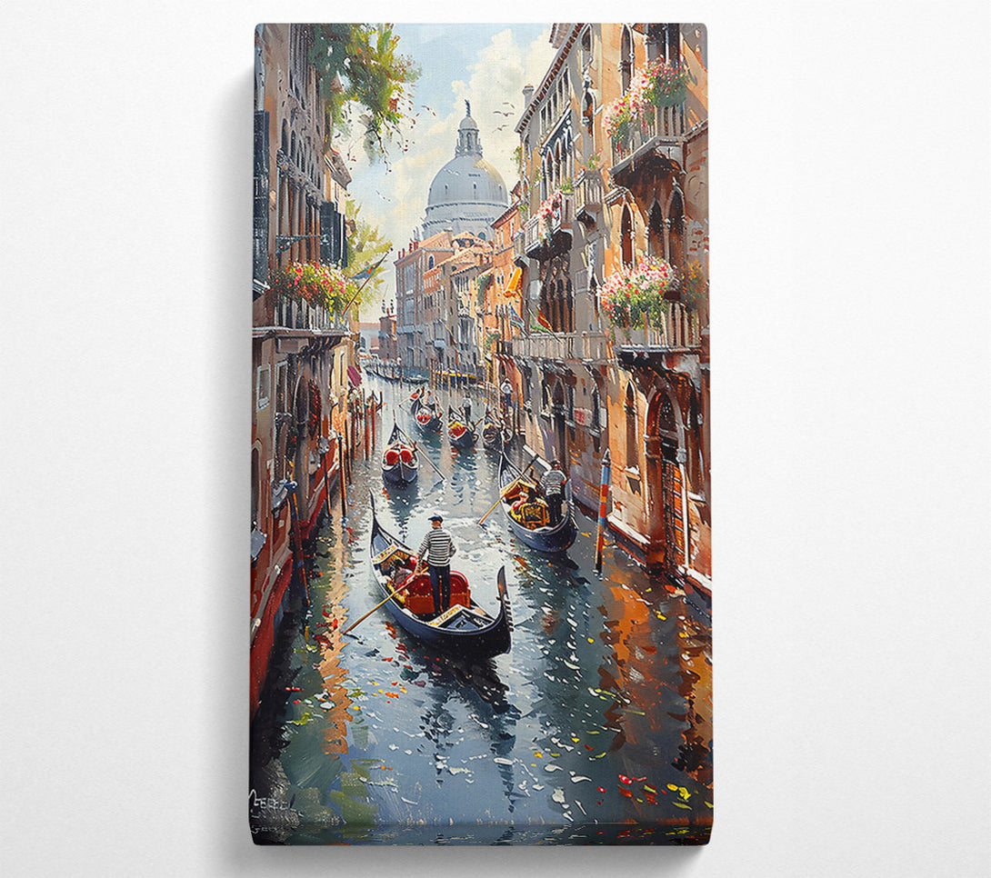  A Canvas Print of Golden Gondola Reflections Canvas Print