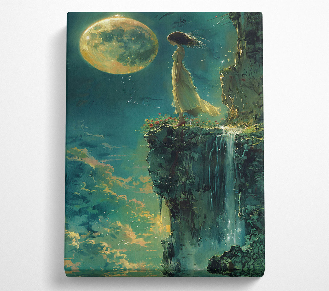  A Canvas Print of Golden Moon'S Embrace Canvas Print