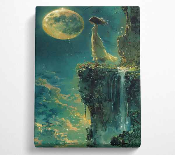  A Canvas Print of Golden Moon'S Embrace Canvas Print