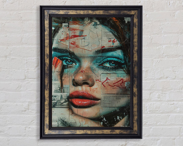 Graffiti Half Face Framed Print