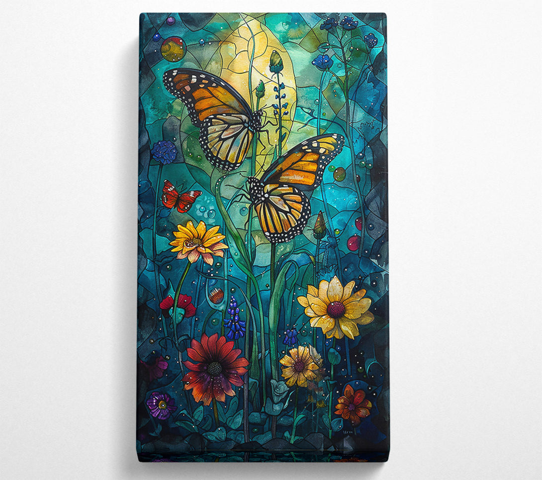  A Canvas Print of Teal Butterfly Garden Canvas Art