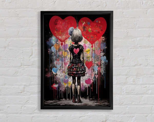 Graffiti Heart Girl Framed Print