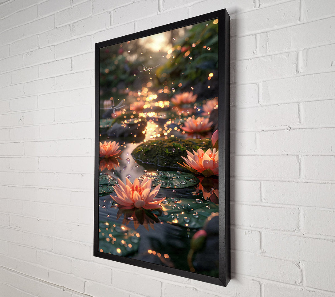  A Canvas Print of Golden Pond Lilies Canvas Art