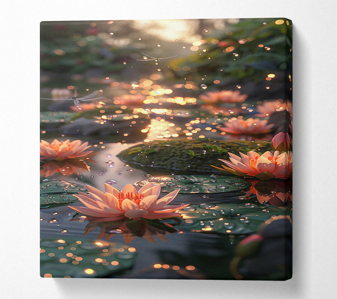  A Canvas Print of Golden Pond Lilies Canvas Art