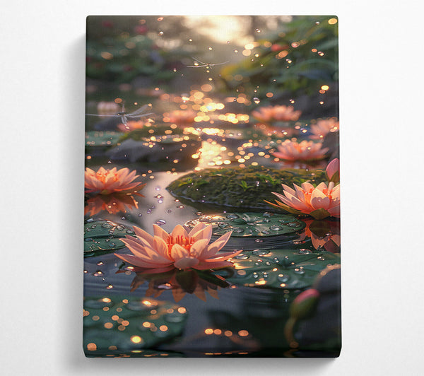  A Canvas Print of Golden Pond Lilies Canvas Art