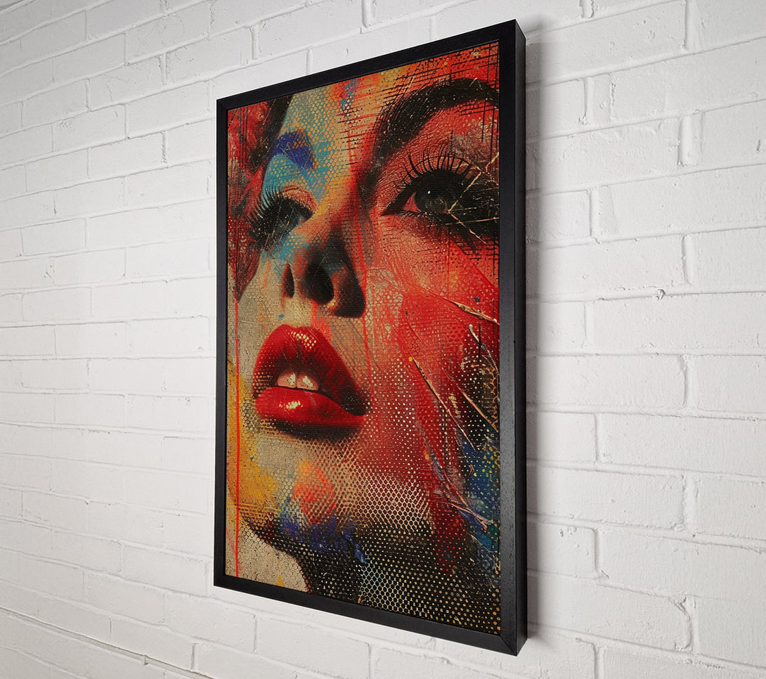  A Canvas Print of Graffiti Lady Face Canvas Art