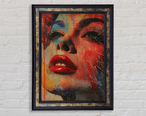 Graffiti Lady Face Framed Print