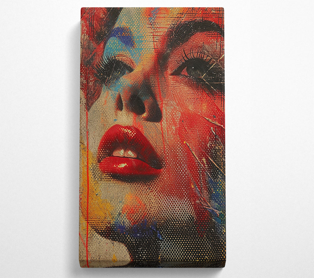  A Canvas Print of Graffiti Lady Face Canvas Art