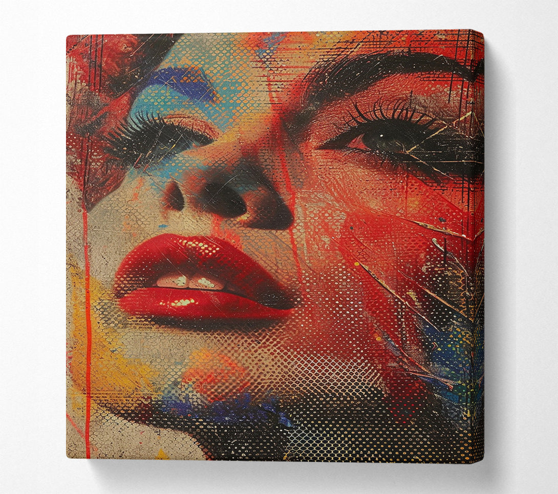  A Canvas Print of Graffiti Lady Face Canvas Art