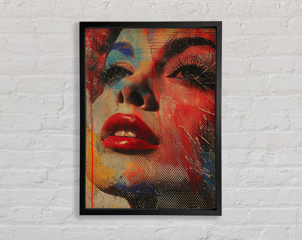 Graffiti Lady Face Framed Print
