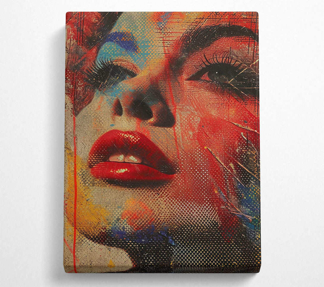 A Canvas Print of Graffiti Lady Face Canvas Art
