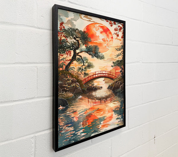 Crimson Bridge Reflections