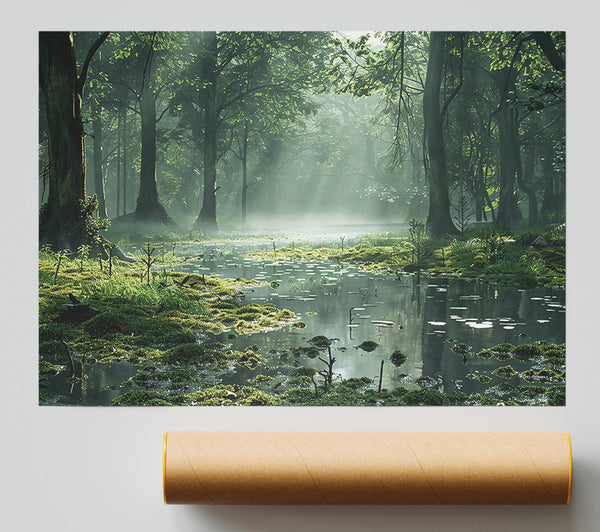 Emerald Forest Pond Print