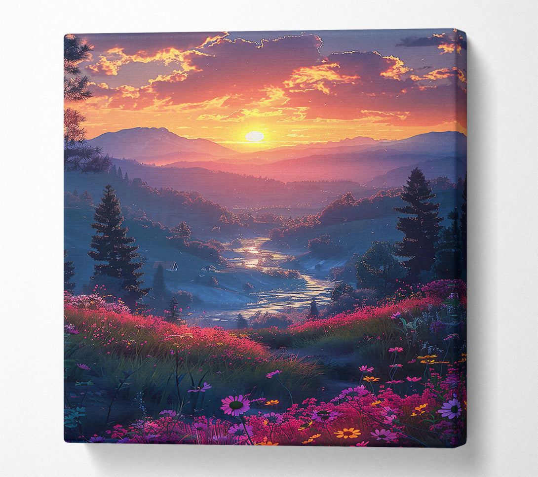  A Canvas Print of Crimson Valley Sunset Canvas Wall Art