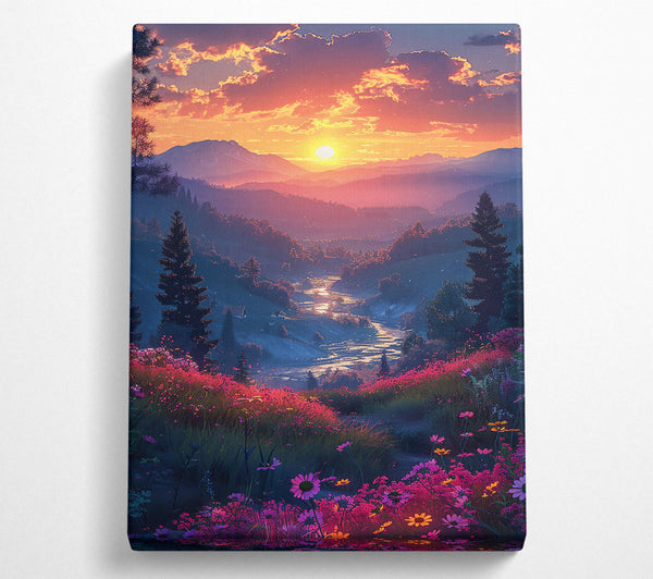  A Canvas Print of Crimson Valley Sunset Canvas Wall Art