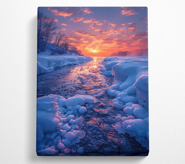  A Canvas Print of Blue River Sunset Canvas Print