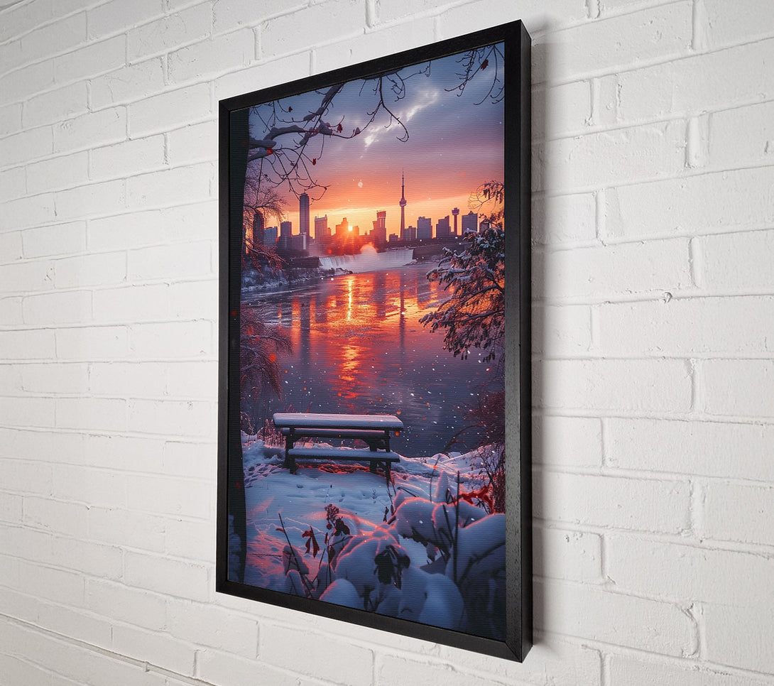  A Canvas Print of Orange Sunset Solitude Canvas Wall Art