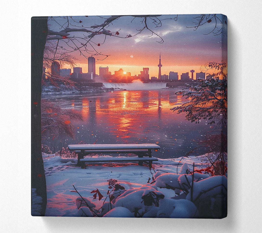  A Canvas Print of Orange Sunset Solitude Canvas Wall Art