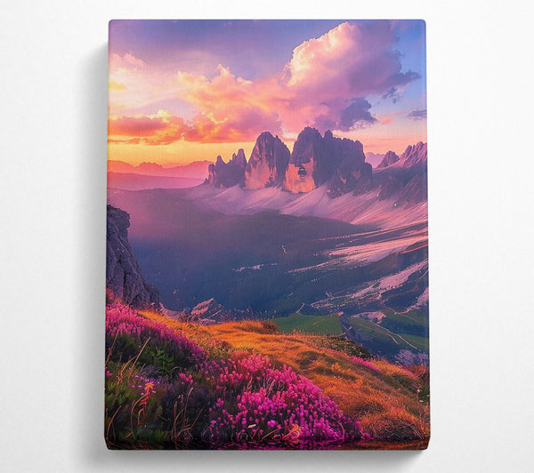  A Canvas Print of Crimson Mountain Sunset Canvas Print