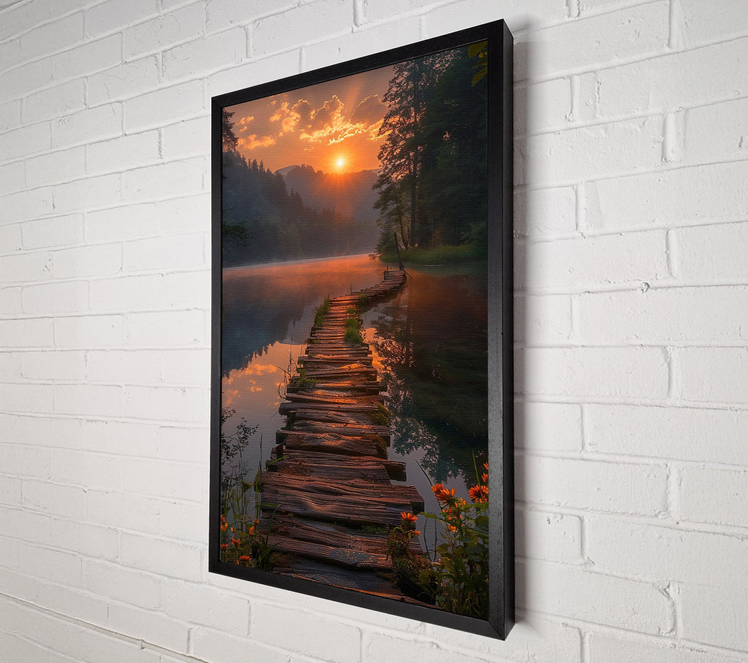  A Canvas Print of Golden Sunset Bridge Canvas Print