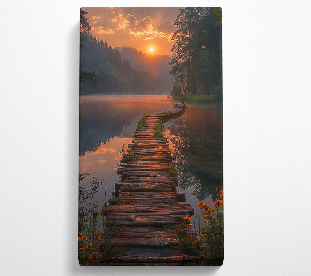  A Canvas Print of Golden Sunset Bridge Canvas Print
