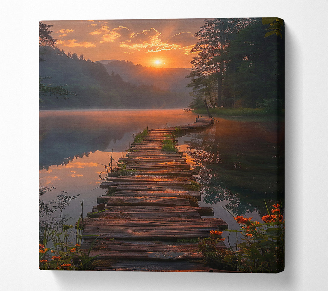  A Canvas Print of Golden Sunset Bridge Canvas Print