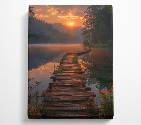  A Canvas Print of Golden Sunset Bridge Canvas Print