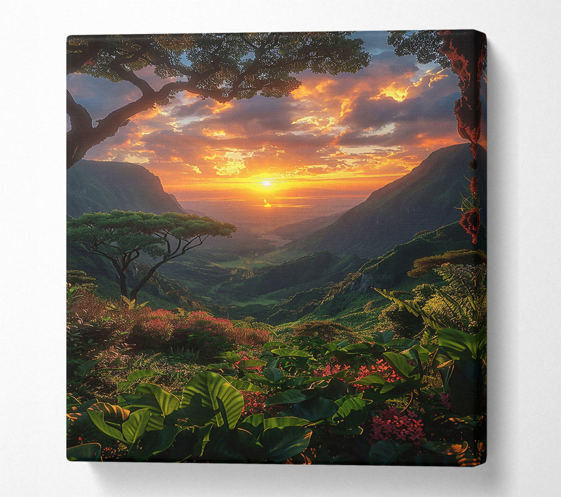  A Canvas Print of Golden Valley Sunset Canvas Print