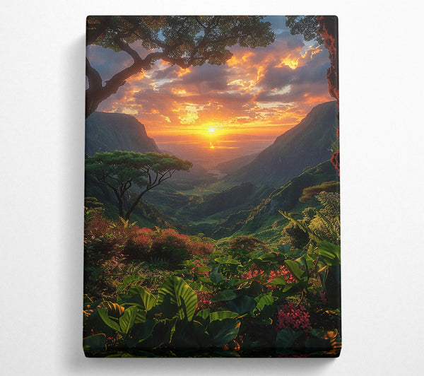  A Canvas Print of Golden Valley Sunset Canvas Print