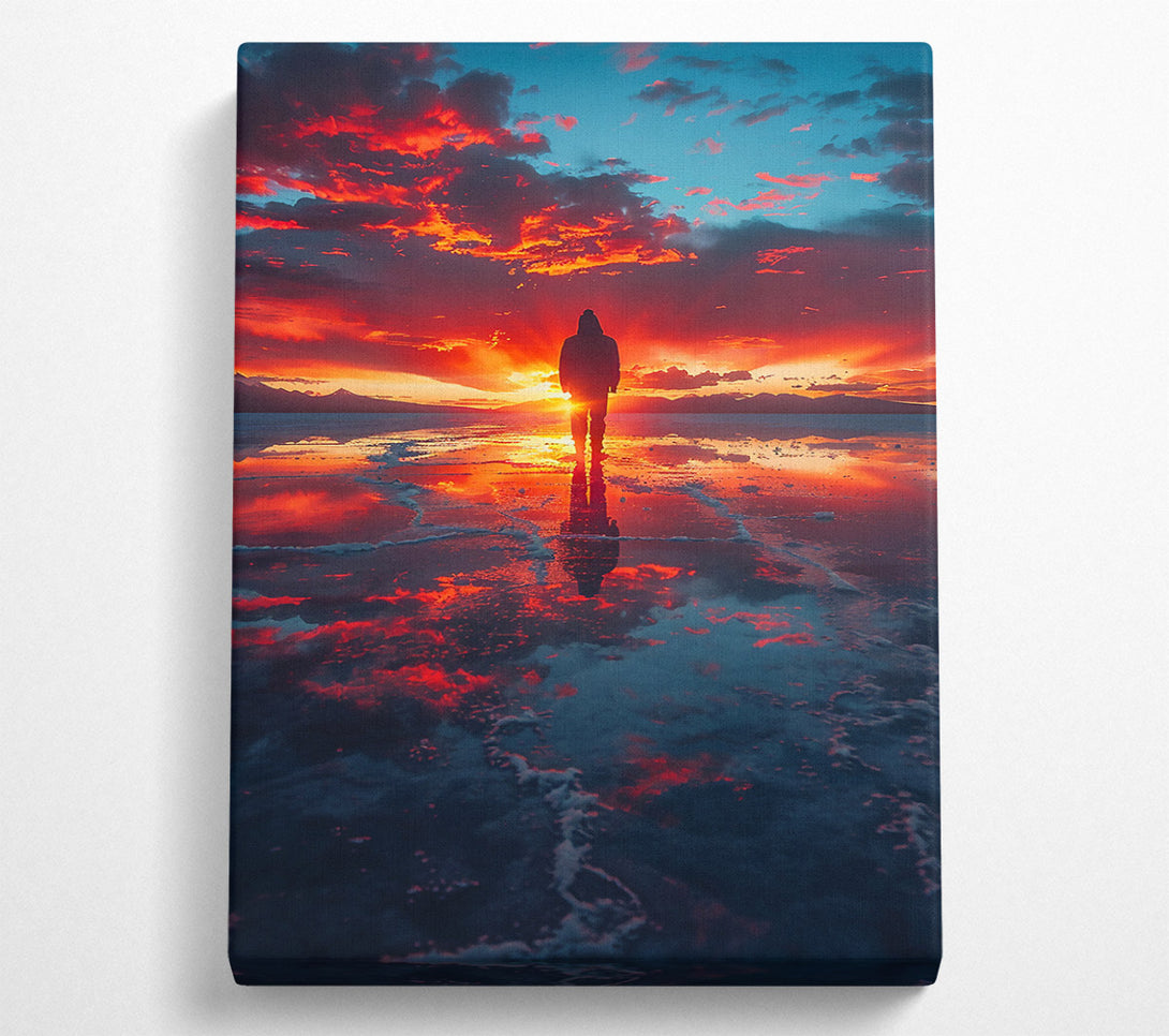  A Canvas Print of Crimson Sky Reflection Canvas Print