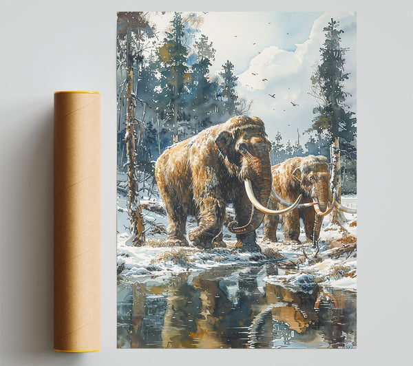 Brown Mammoth Reflections Giclee Print