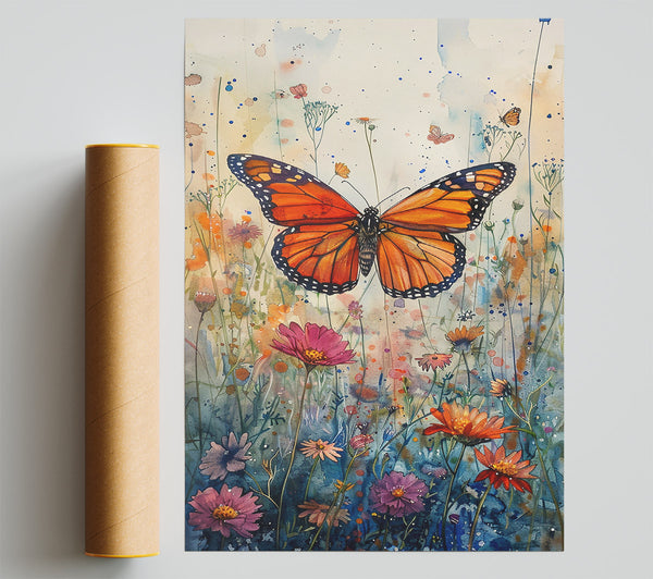 Orange Butterfly Dreamscape Print