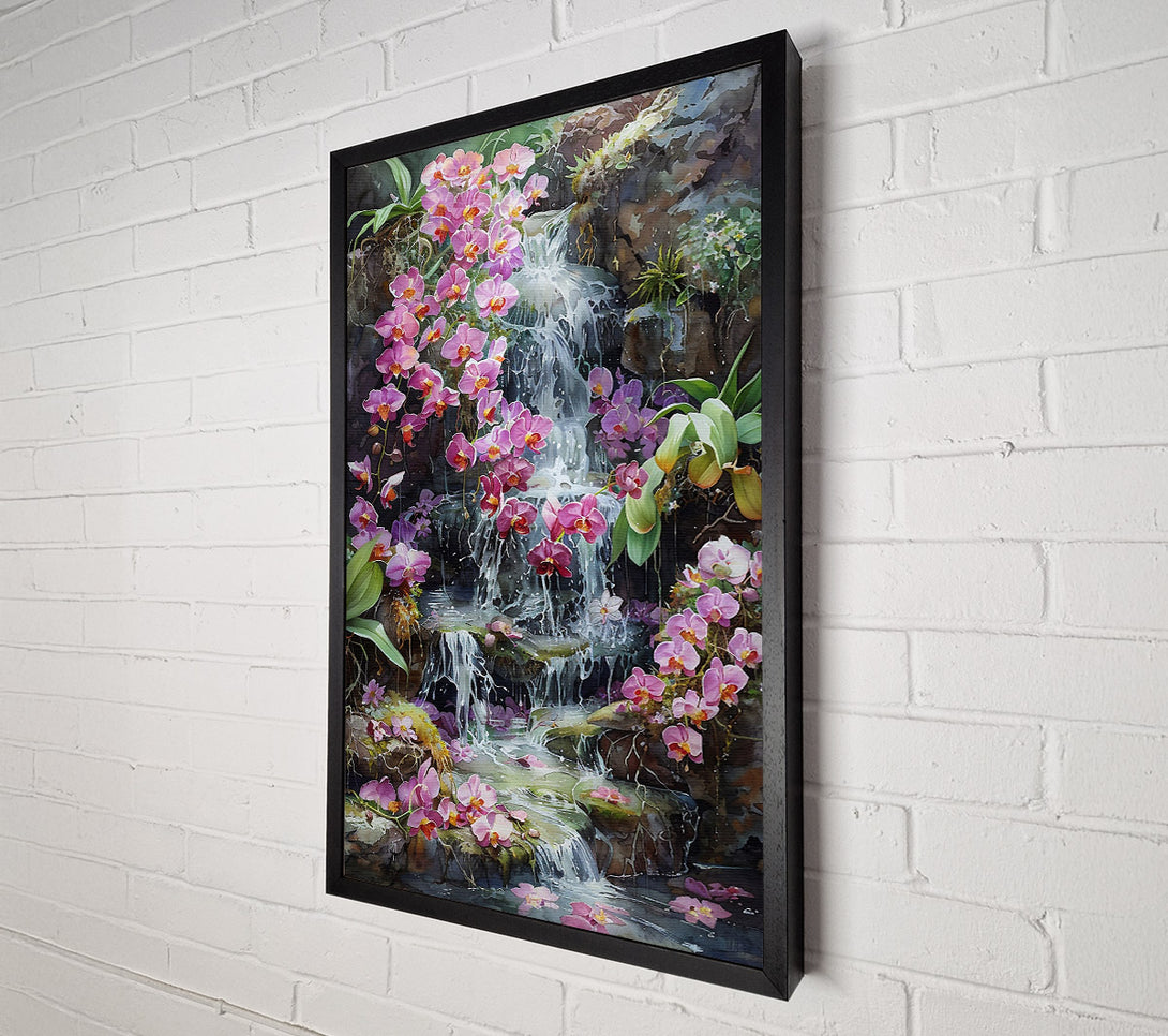  A Canvas Print of Pink Waterfall Paradise Canvas Art
