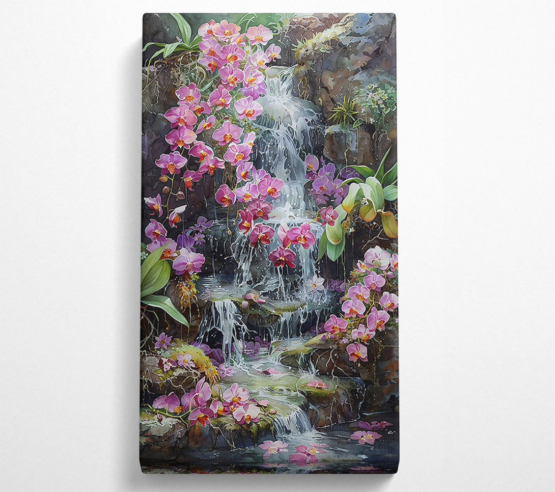  A Canvas Print of Pink Waterfall Paradise Canvas Art