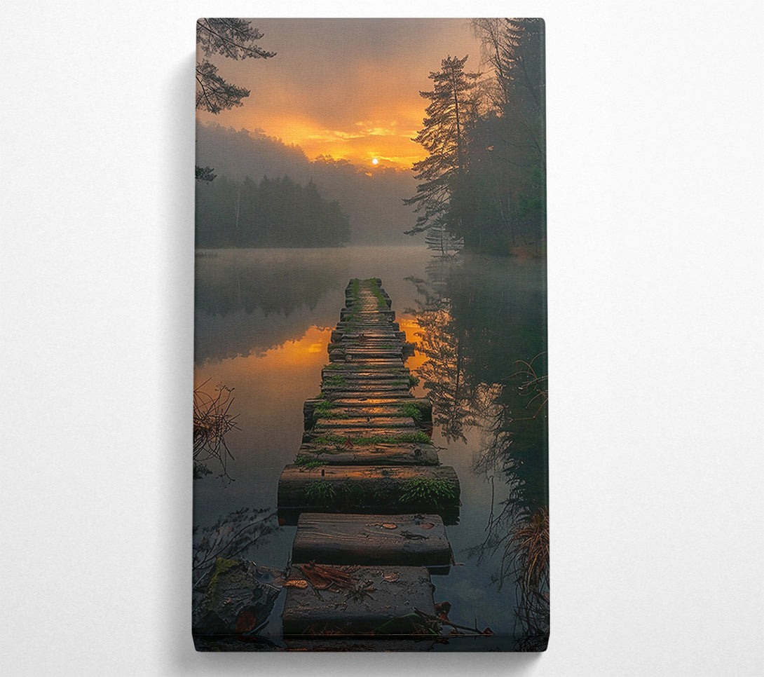  A Canvas Print of Golden Mist Pathway Canvas Art