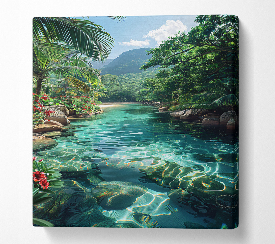  A Canvas Print of Emerald Lagoon Dreams Canvas Art