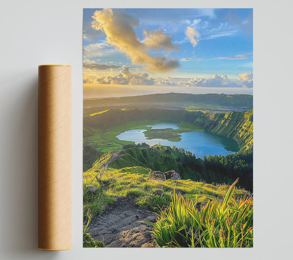 Golden Green Lake View Giclee Print