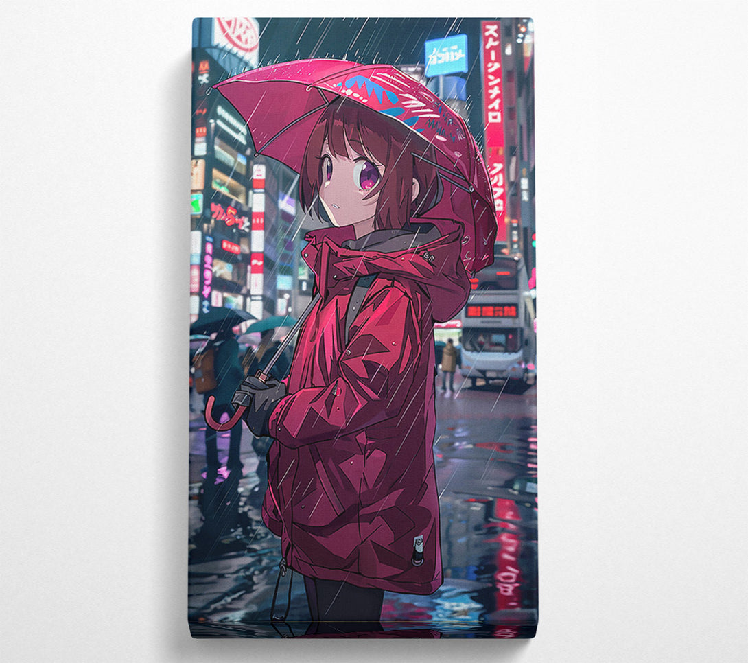  A Canvas Print of Crimson Rain City Canvas Print