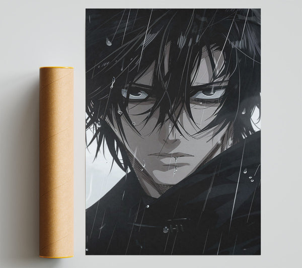 Black Rain Gaze Print