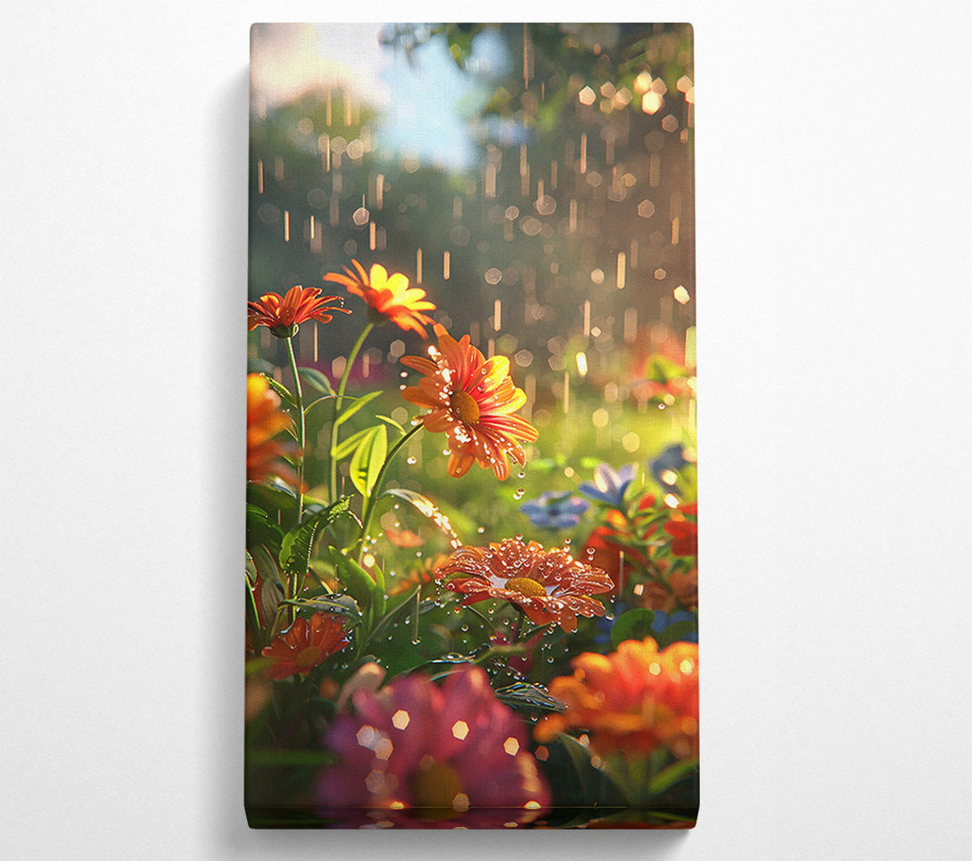 A Canvas Print of Orange Blooms In The Rain Canvas Wall Art
