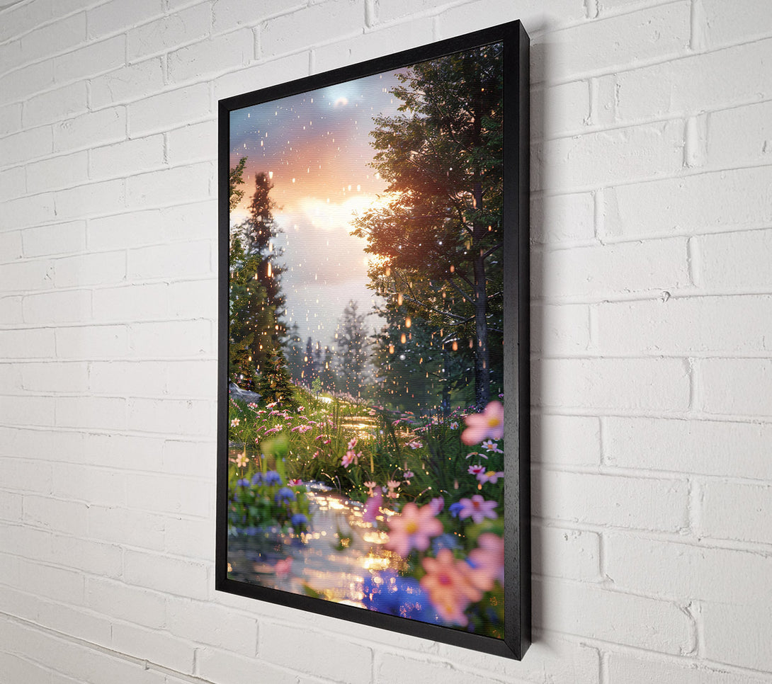  A Canvas Print of Golden Stream In Bloom Canvas Print